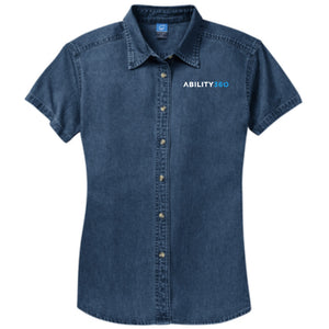 Ability360 - Womens Short Sleeve Denim Shirt (LSP11)